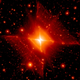 Illustration for article titled The Red Square Nebula rips a hole in space-time